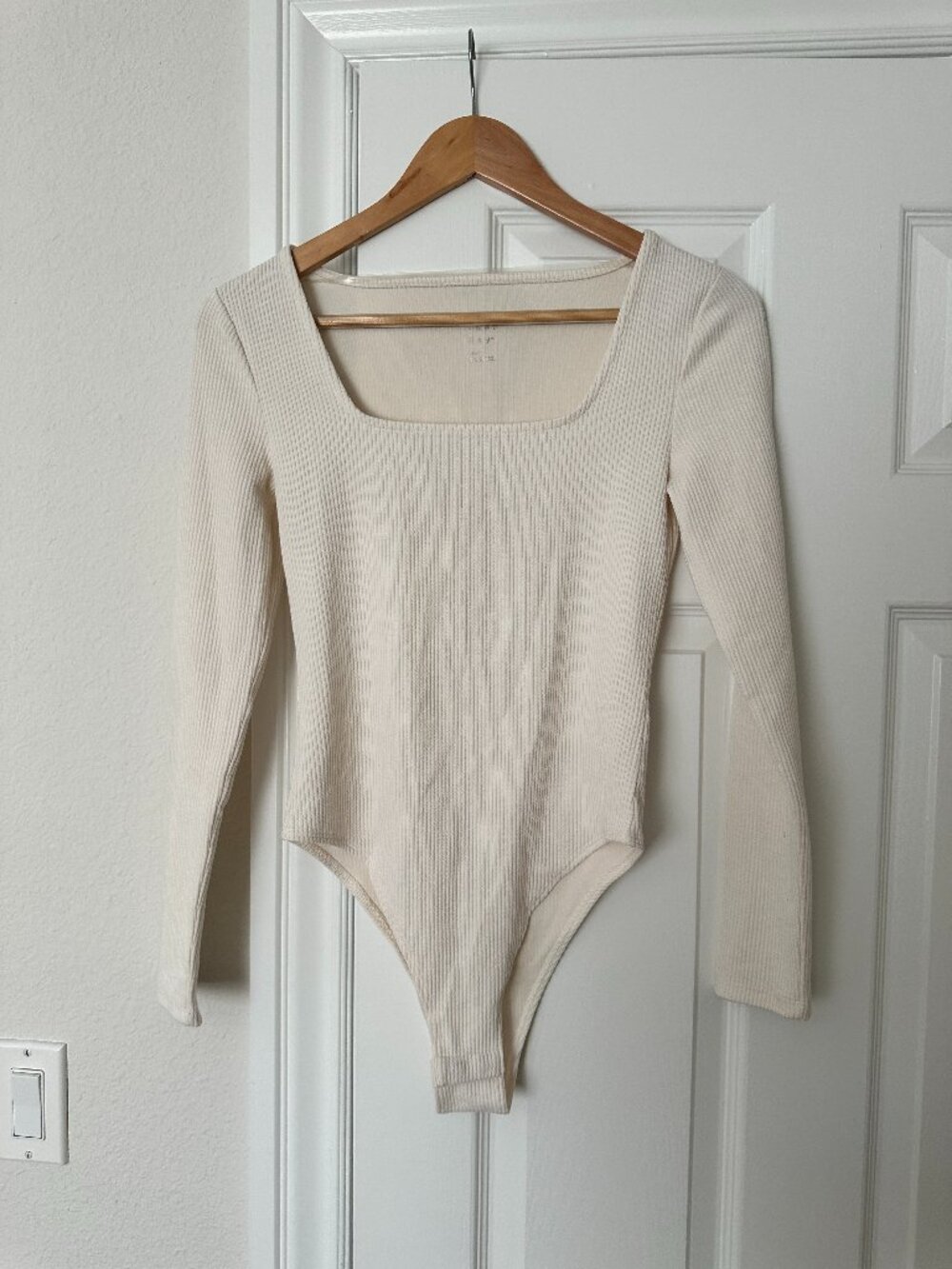 A New Day Women's Cream and White Bodysuit